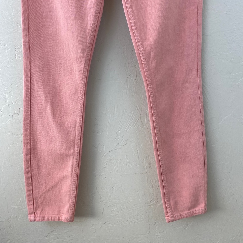 Re/Done Originals High Rise Coral Pink Skinny Jean - Picture 3 of 7